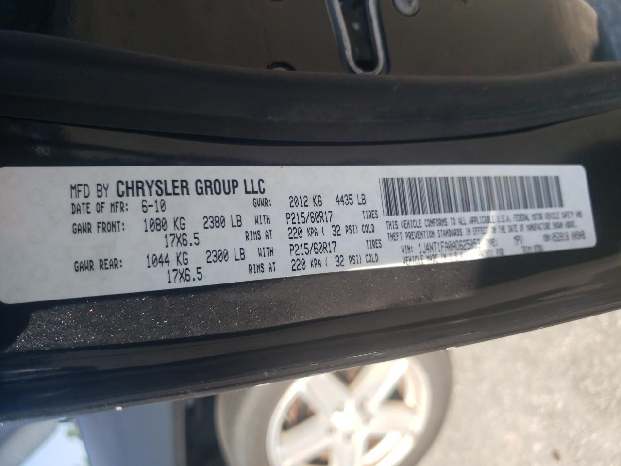 2010 Jeep Compass Sport VIN: 1J4NT1FA0AD625053 Lot: 66752124