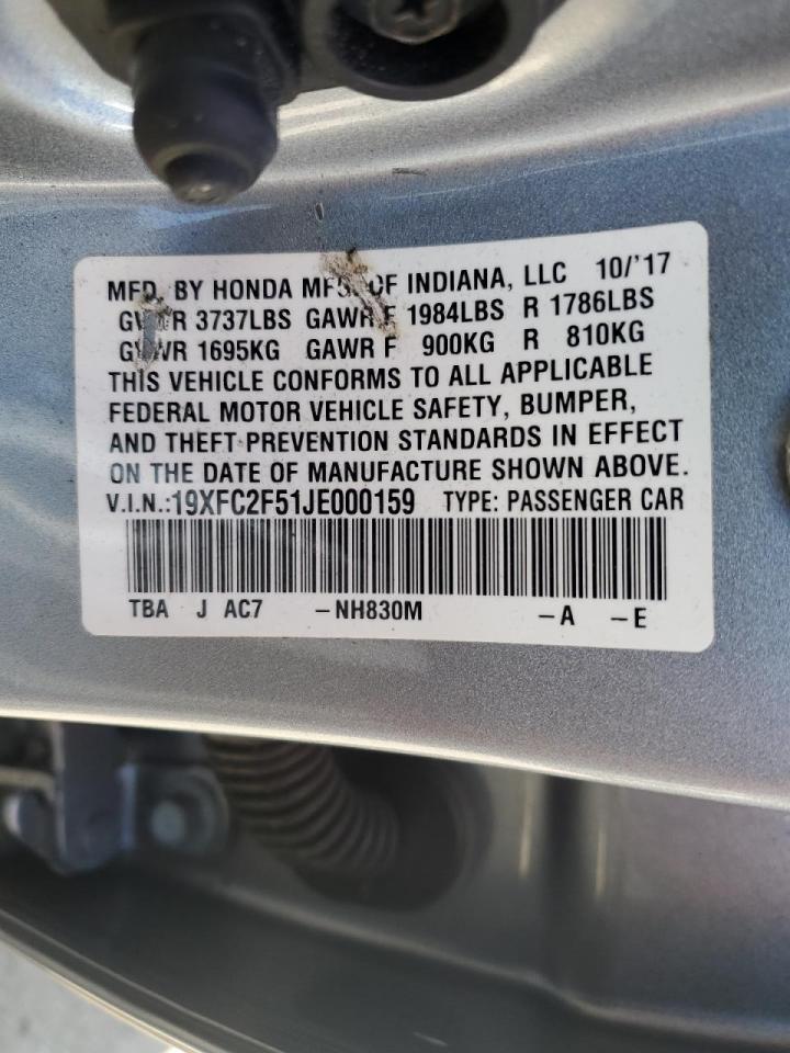 19XFC2F51JE000159 2018 Honda Civic Lx