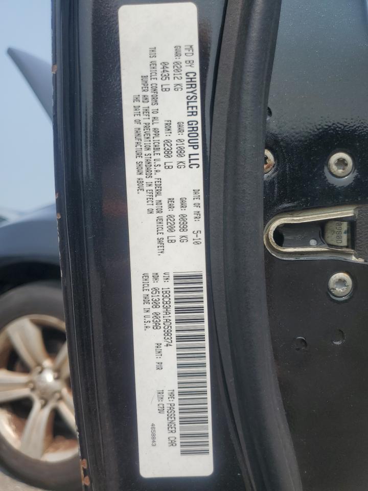 2010 Dodge Caliber Mainstreet VIN: 1B3CB3HA1AD598374 Lot: 67066684
