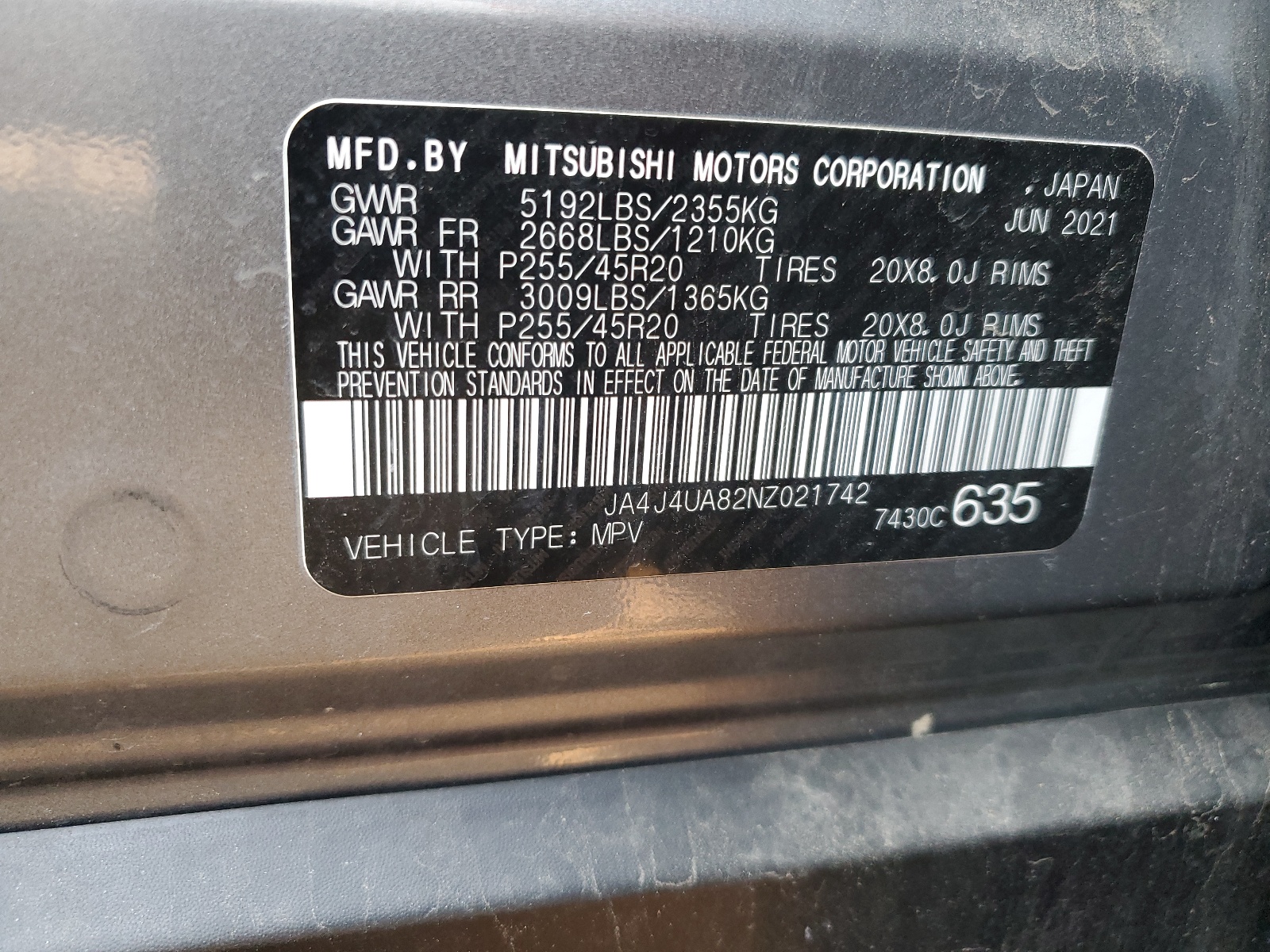 JA4J4UA82NZ021742 2022 Mitsubishi Outlander Se