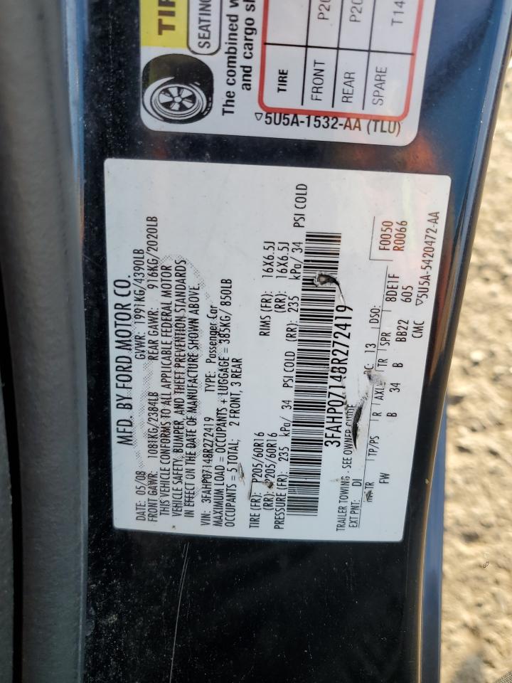 3FAHP07148R272419 2008 Ford Fusion Se