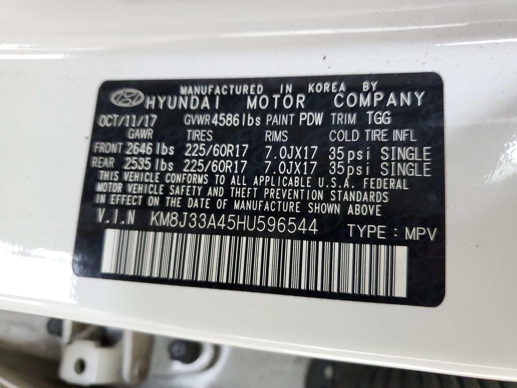 KM8J33A45HU596544 2017 Hyundai Tucson Limited