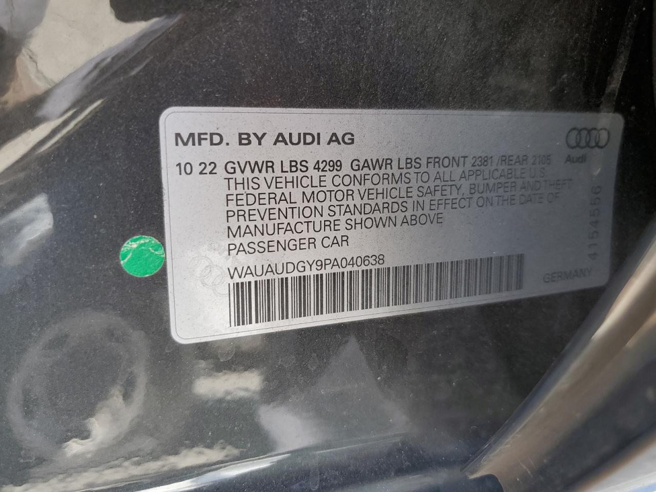 WAUAUDGY9PA040638 2023 Audi A3 Premium