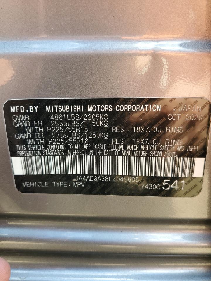 JA4AD3A38LZ045605 2020 Mitsubishi Outlander Se