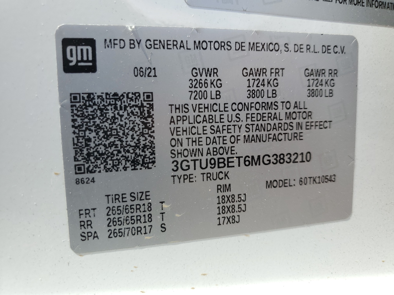 3GTU9BET6MG383210 2021 GMC Sierra K1500 Sle