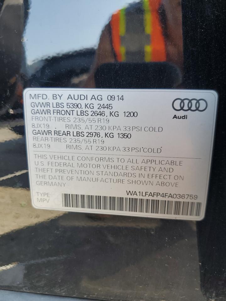 2015 Audi Q5 Premium Plus VIN: WA1LFAFP4FA036759 Lot: 69202084