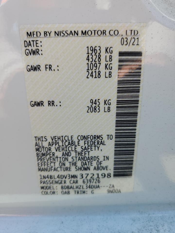 1N4BL4DV3MN372198 2021 NISSAN ALTIMA - Image 12