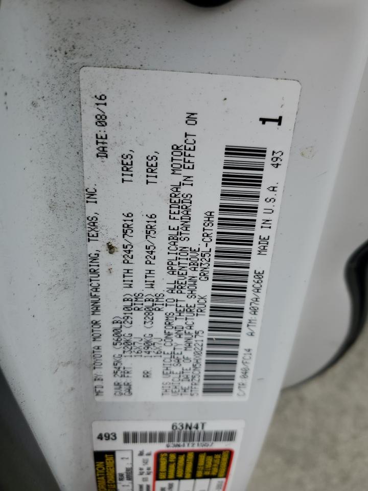 2017 Toyota Tacoma Access Cab VIN: 5TFRZ5CN5HX022175 Lot: 67155794