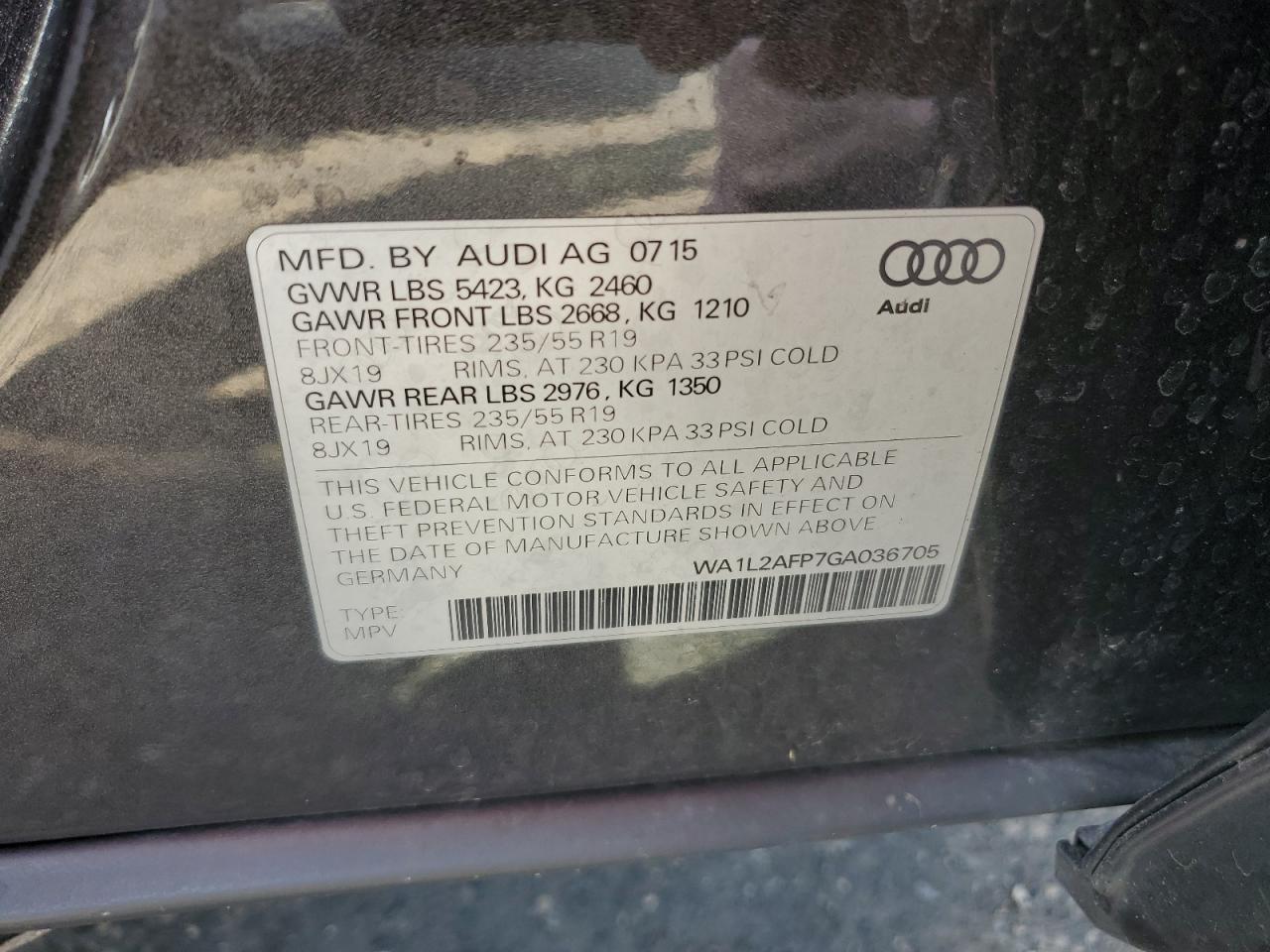 WA1L2AFP7GA036705 2016 Audi Q5 Premium Plus