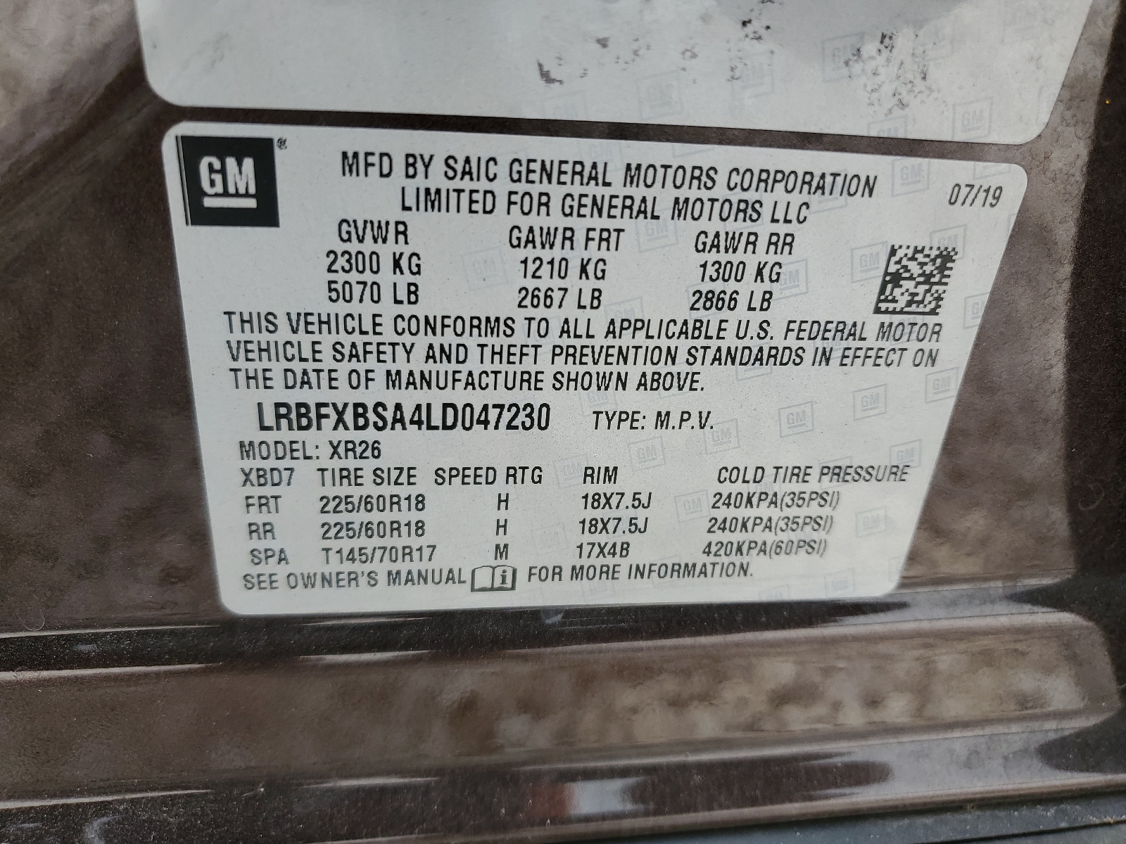 LRBFXBSA4LD047230 2020 Buick Envision Preferred