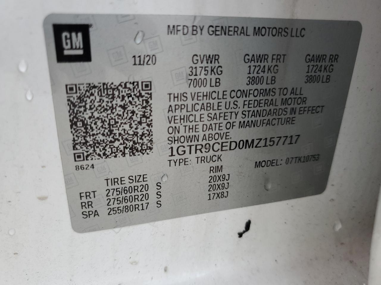 1GTR9CED0MZ157717 2021 GMC Sierra K1500 Elevation