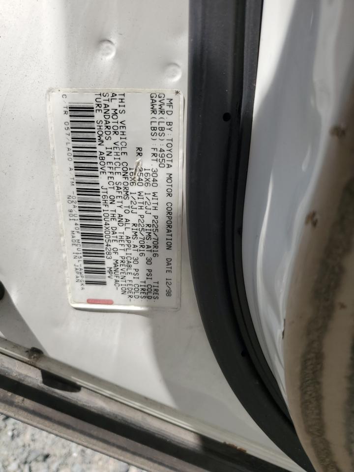 1999 Lexus Rx 300 VIN: JT6HF10U4X0054283 Lot: 69423754