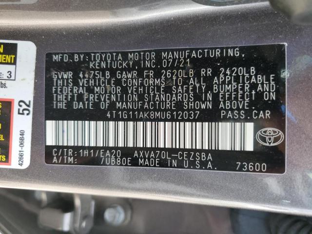 4T1G11AK8MU612037 Toyota Camry SE 13