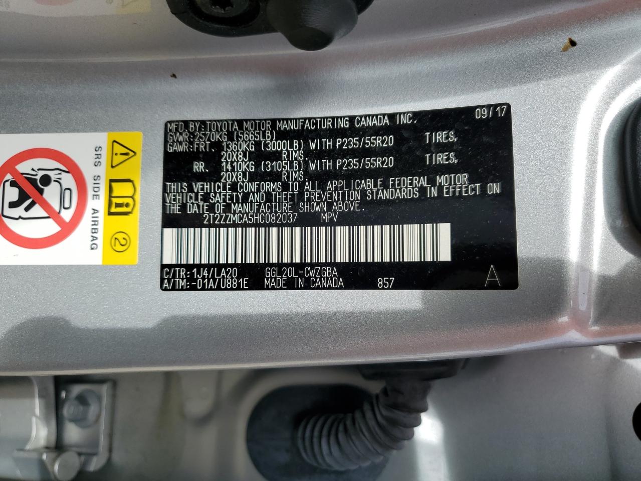 2017 Lexus Rx 350 Base VIN: 2T2ZZMCA5HC082037 Lot: 67387504