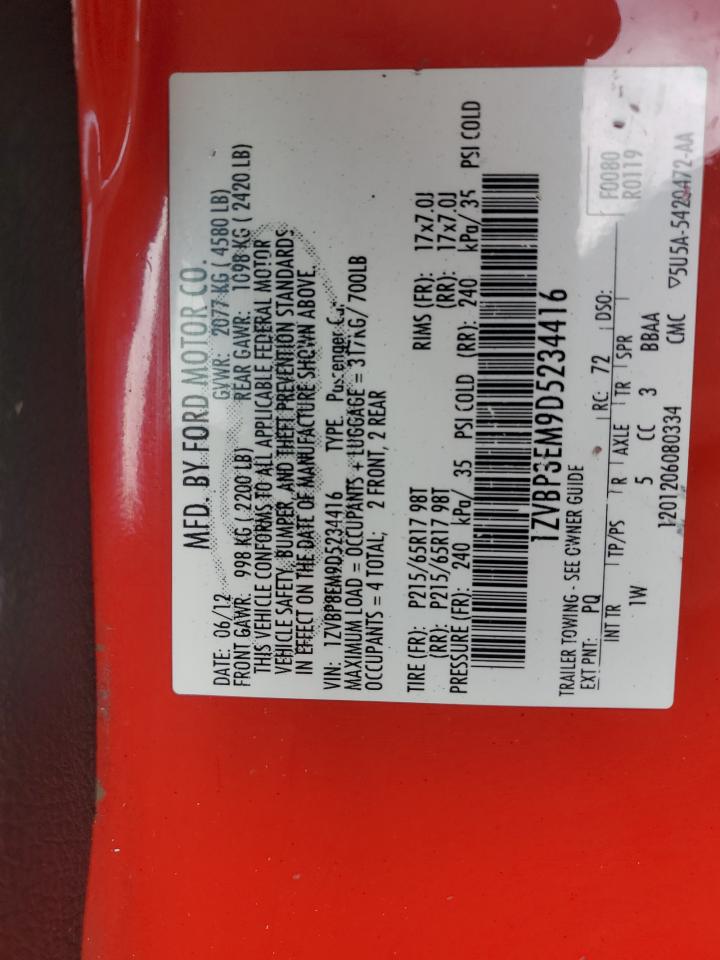 2013 Ford Mustang VIN: 1ZVBP8EM9D5234416 Lot: 68259304