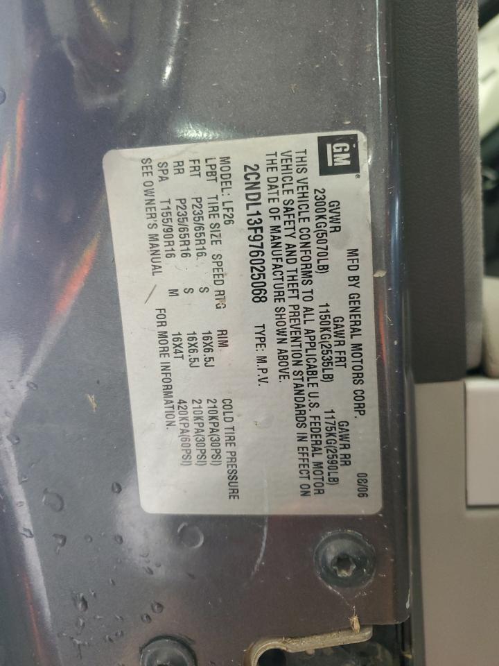 2CNDL13F976025068 2007 Chevrolet Equinox Ls