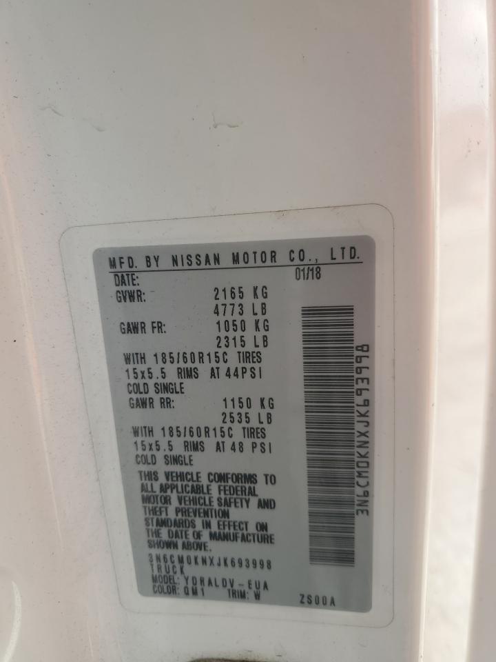 2018 Nissan Nv200 2.5S VIN: 3N6CM0KNXJK693998 Lot: 66138754