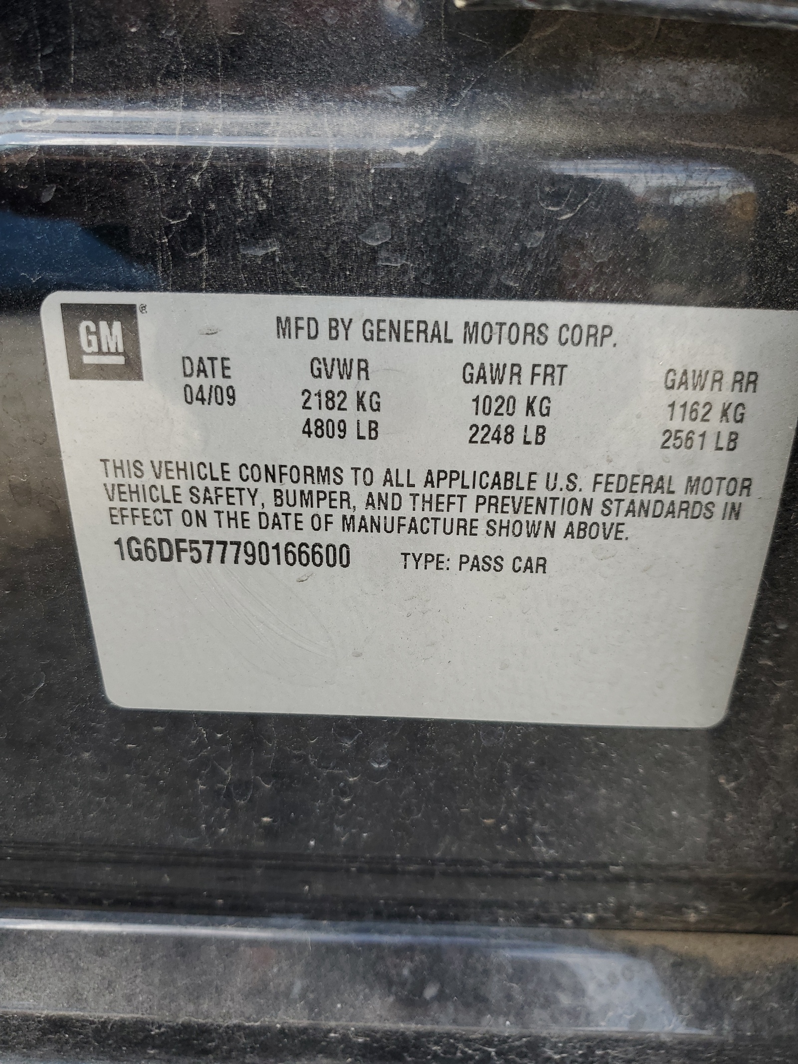 1G6DF577790166600 2009 Cadillac Cts