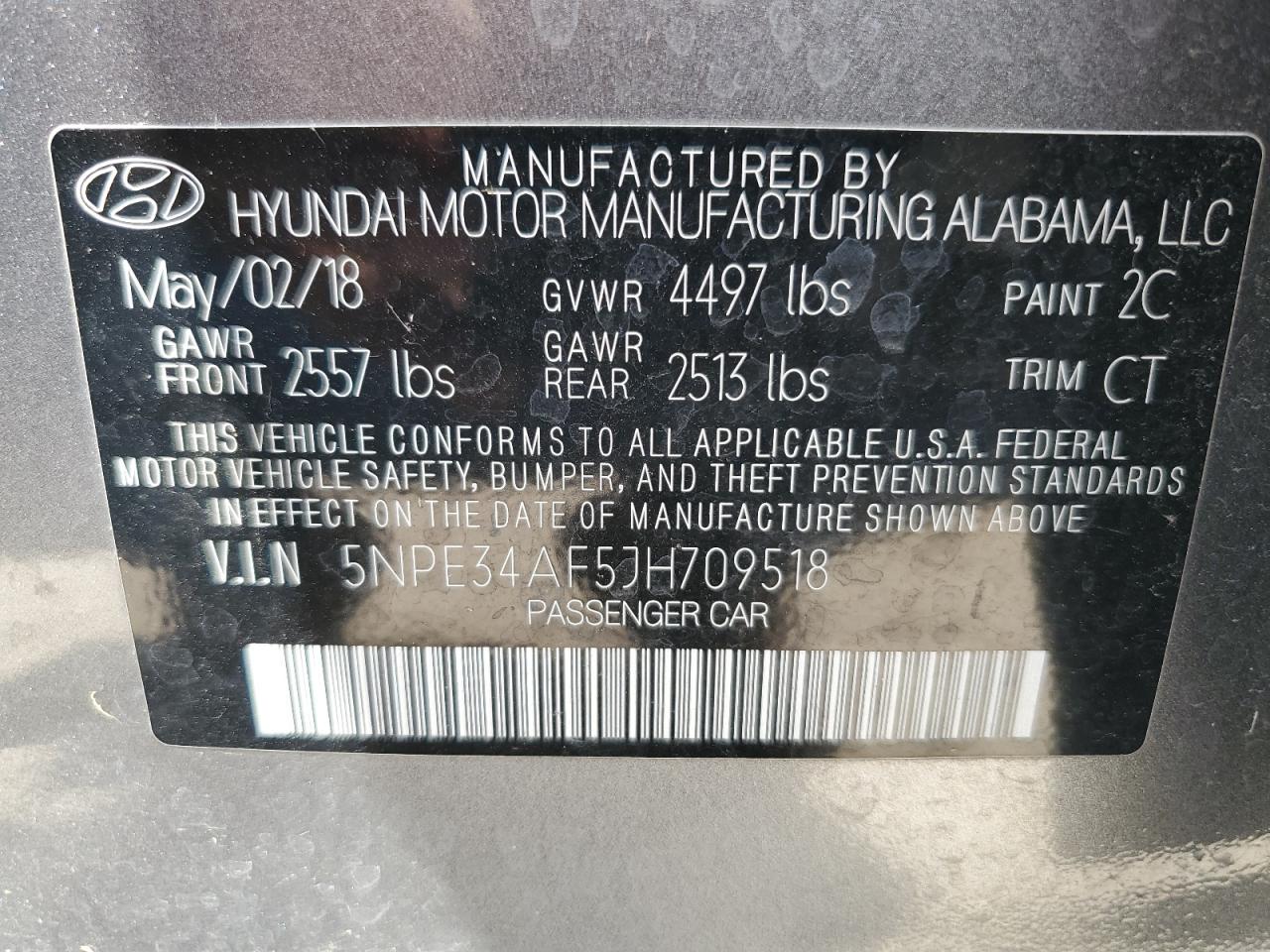 5NPE34AF5JH709518 2018 Hyundai Sonata Sport