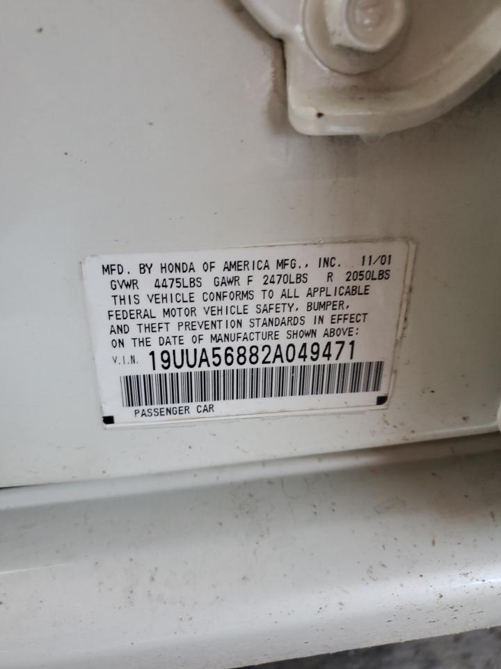 2002 Acura 3.2Tl Type-S VIN: 19UUA56882A049471 Lot: 66124674