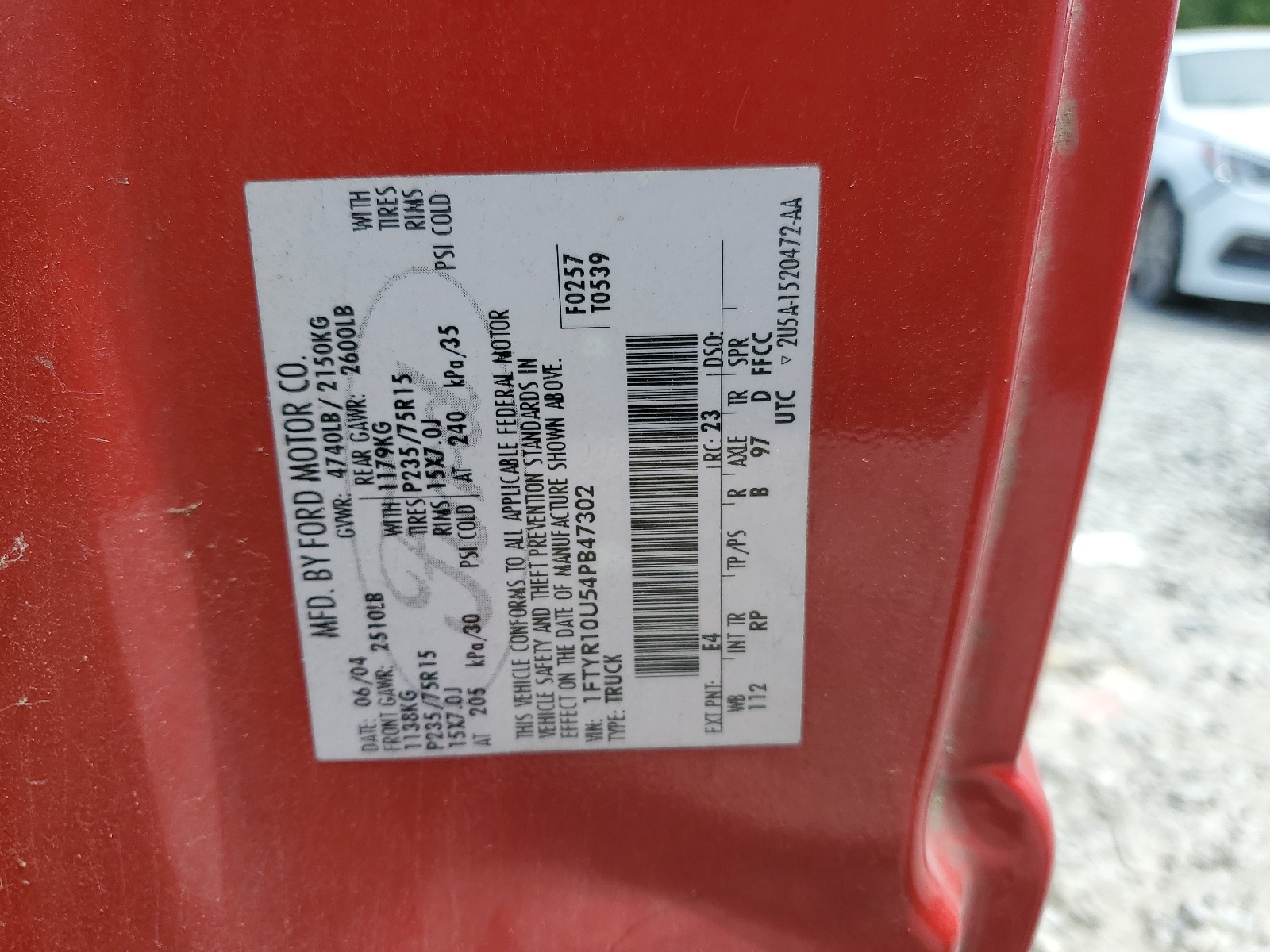 1FTYR10U54PB47302 2004 Ford Ranger