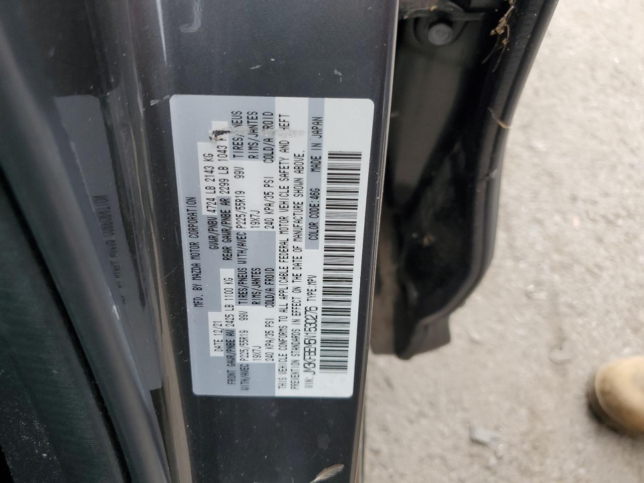 JM3KFBEM5N1530276 2022 Mazda Cx-5 Premium Plus