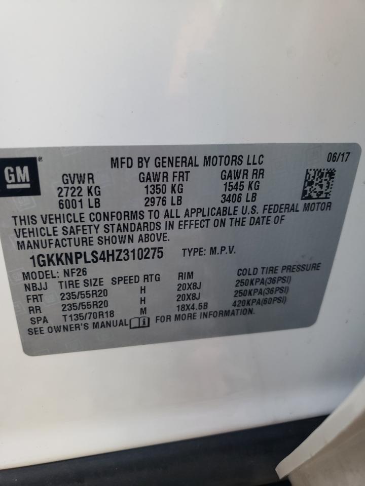 2017 GMC Acadia Denali VIN: 1GKKNPLS4HZ310275 Lot: 69212104