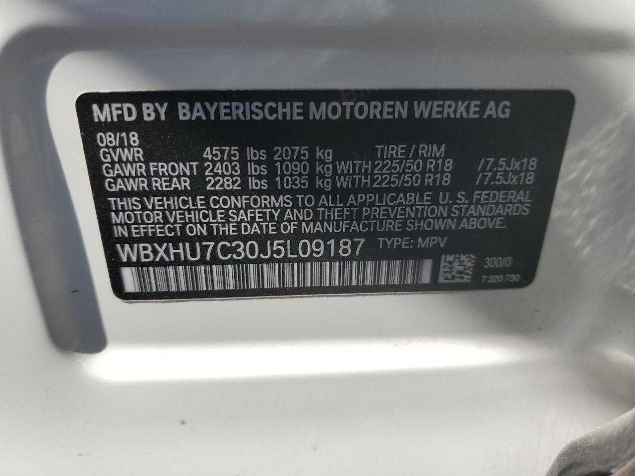 WBXHU7C30J5L09187 2018 BMW X1 Sdrive28I