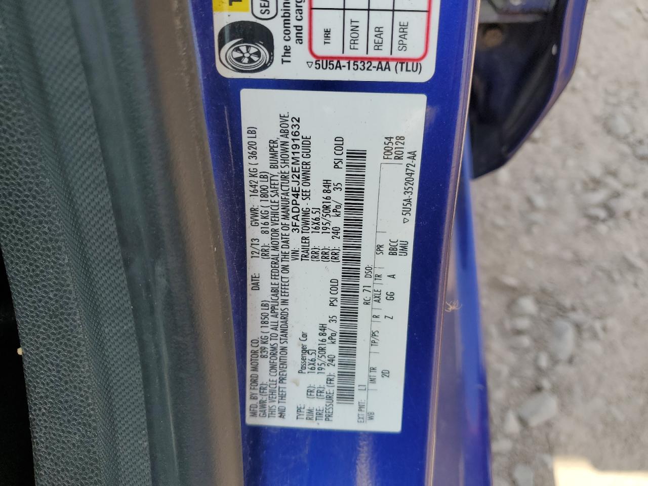 2014 Ford Fiesta Se VIN: 3FADP4EJ2EM191632 Lot: 64499404