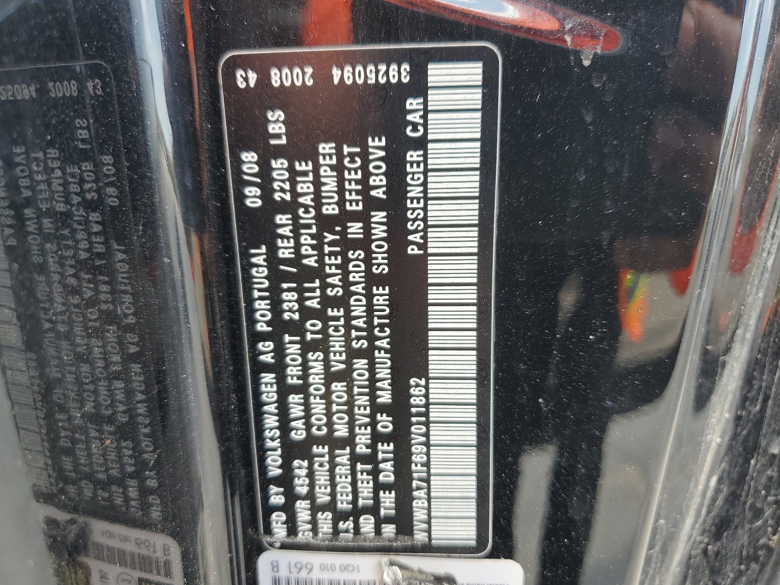 WVWBA71F69V011862 2009 Volkswagen Eos Turbo