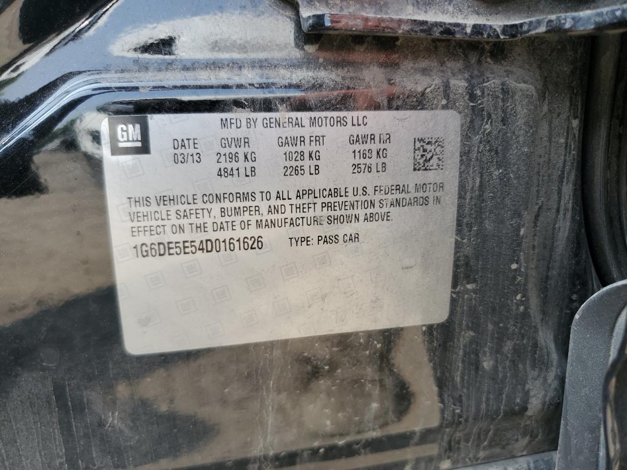 2013 Cadillac Cts Luxury Collection VIN: 1G6DE5E54D0161626 Lot: 66900664