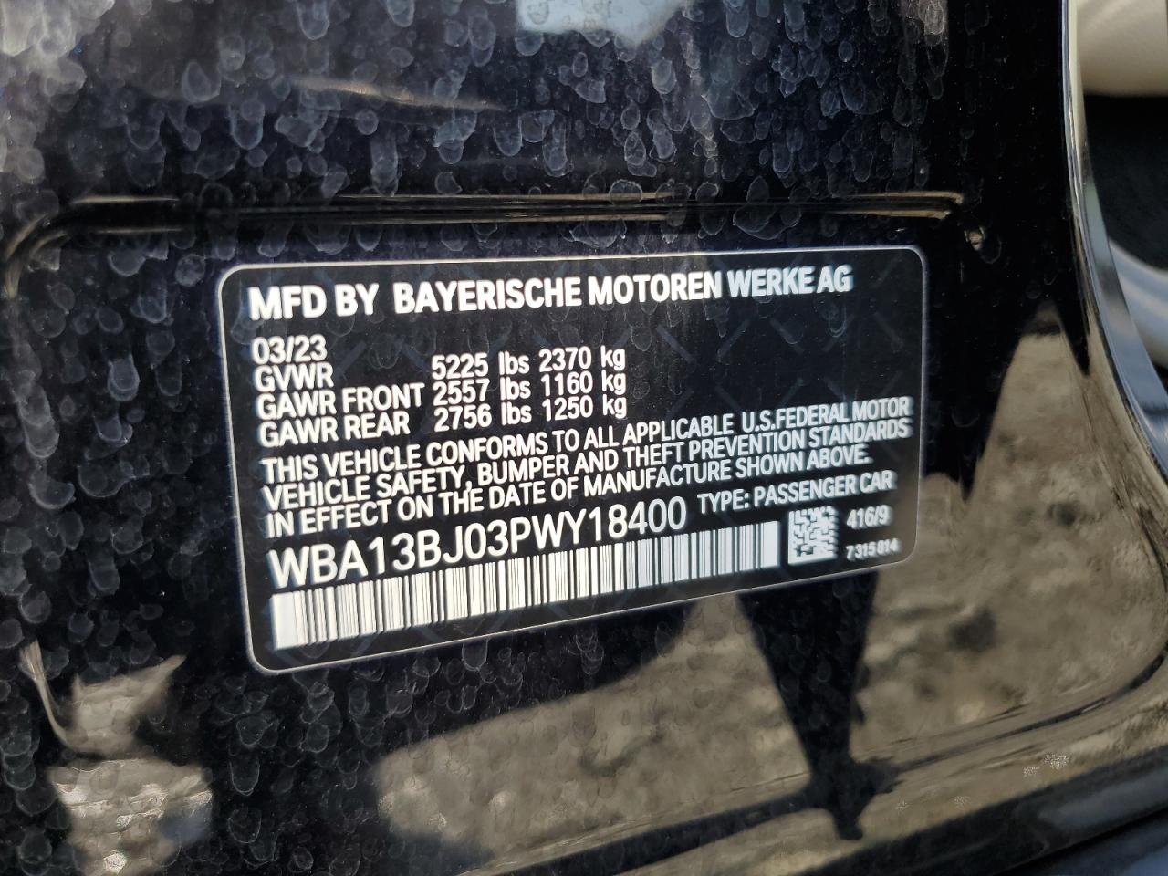 WBA13BJ03PWY18400 2023 BMW 530 Xi