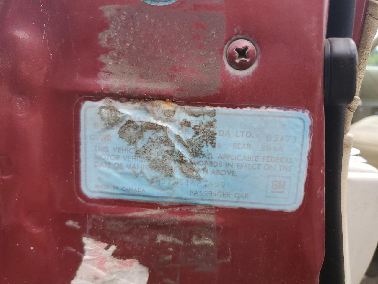 1973 Chevrolet Montecarlo VIN: 1H57H31627459XXXX Lot: 67855564