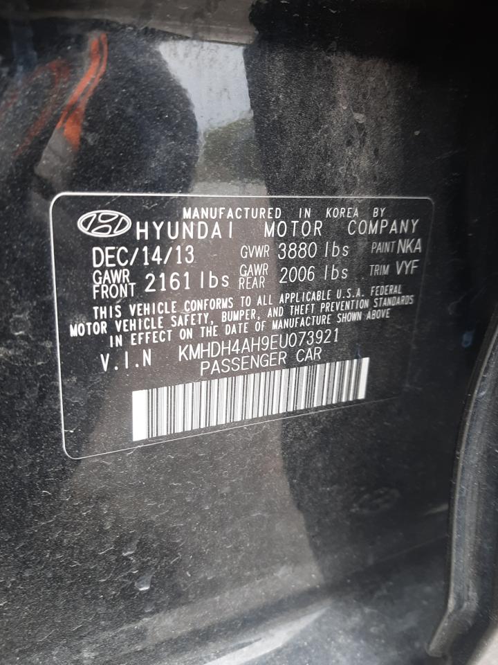 KMHDH4AH9EU073921 2014 Hyundai Elantra Se