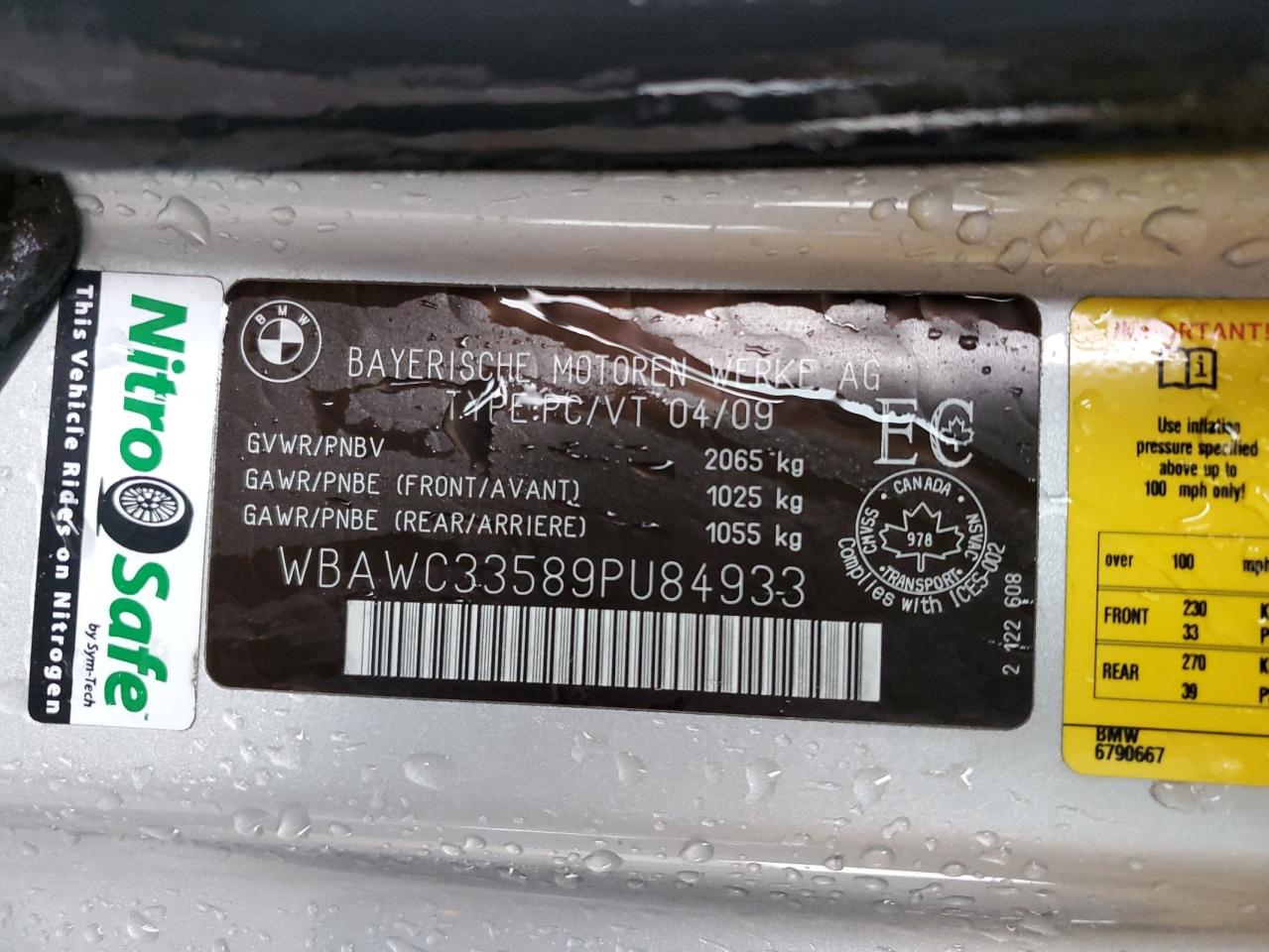 2009 BMW 328 Xi VIN: WBAWC33589PU84933 Lot: 67765624
