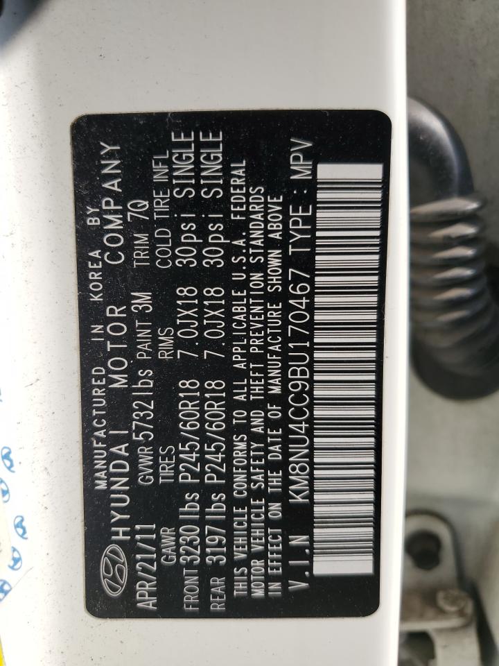 2011 Hyundai Veracruz Gls VIN: KM8NU4CC9BU170467 Lot: 68662514