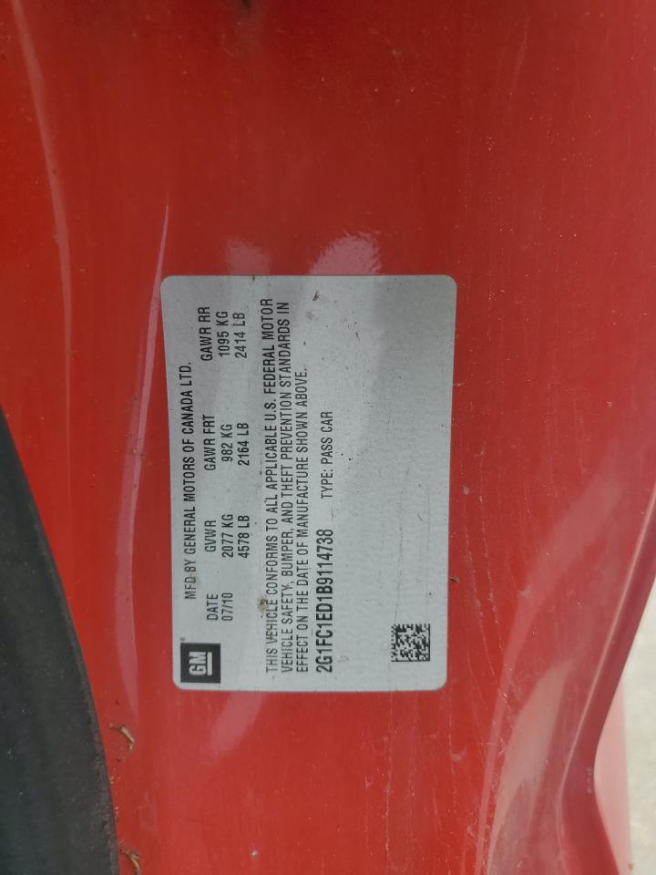 2011 Chevrolet Camaro Lt VIN: 2G1FC1ED1B9114738 Lot: 66854754