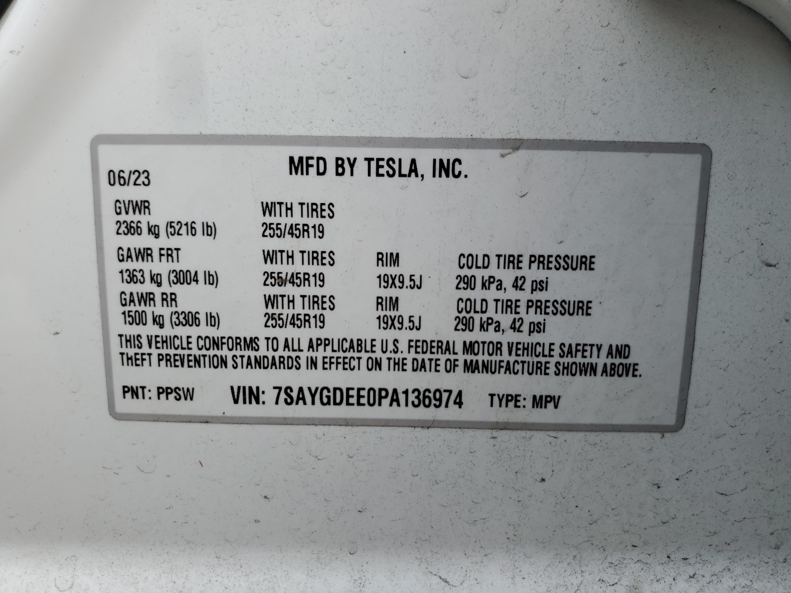 7SAYGDEE0PA136974 2023 Tesla Model Y