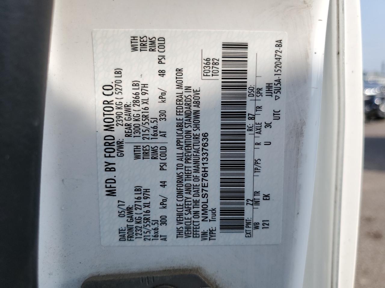 NM0LS7E76H1337636 2017 Ford Transit Connect Xl