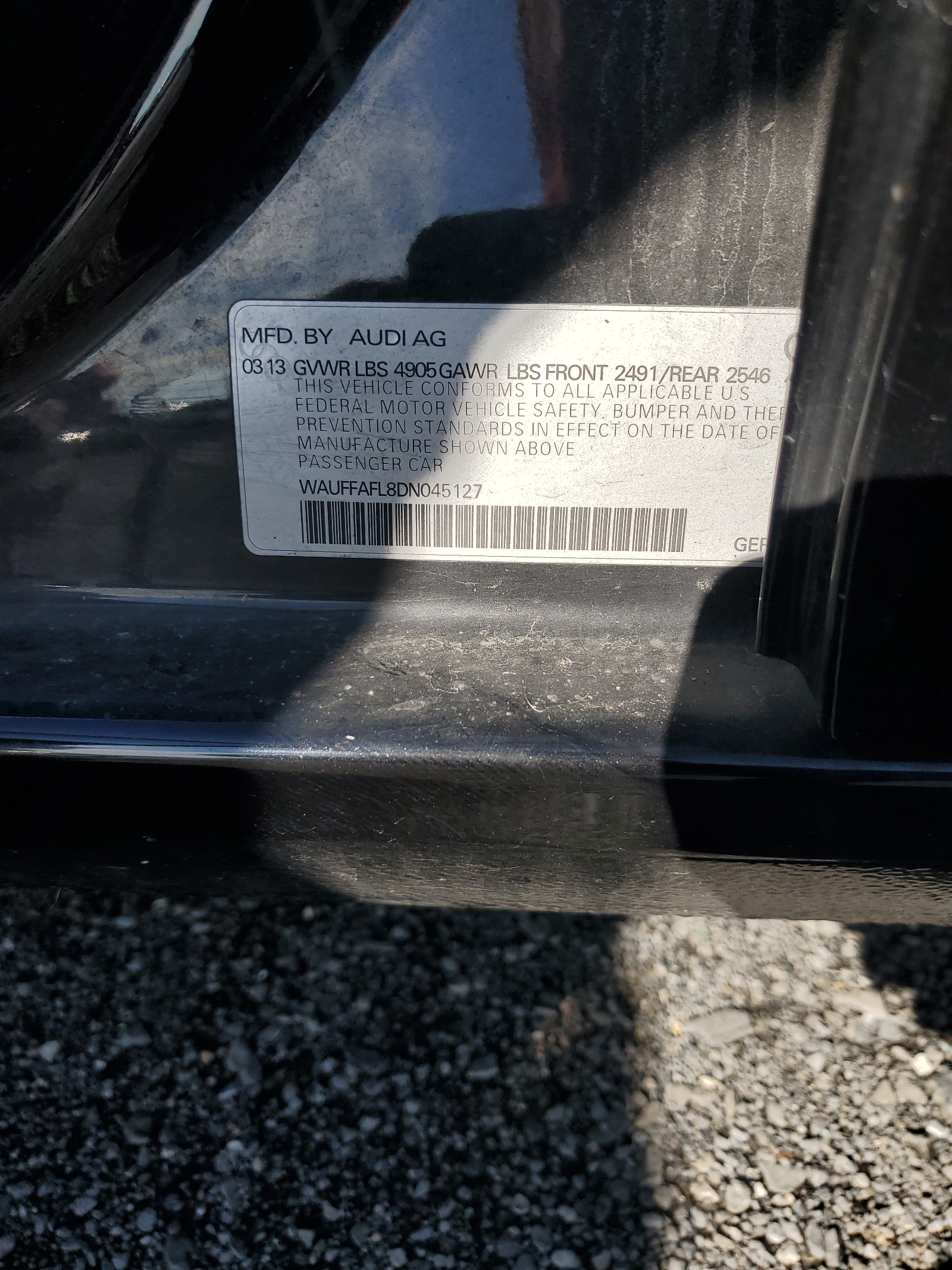 WAUFFAFL8DN045127 2013 Audi A4 Premium Plus