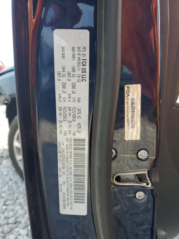 2017 Jeep Compass Latitude VIN: 1C4NJDEB7HD163740 Lot: 65576294