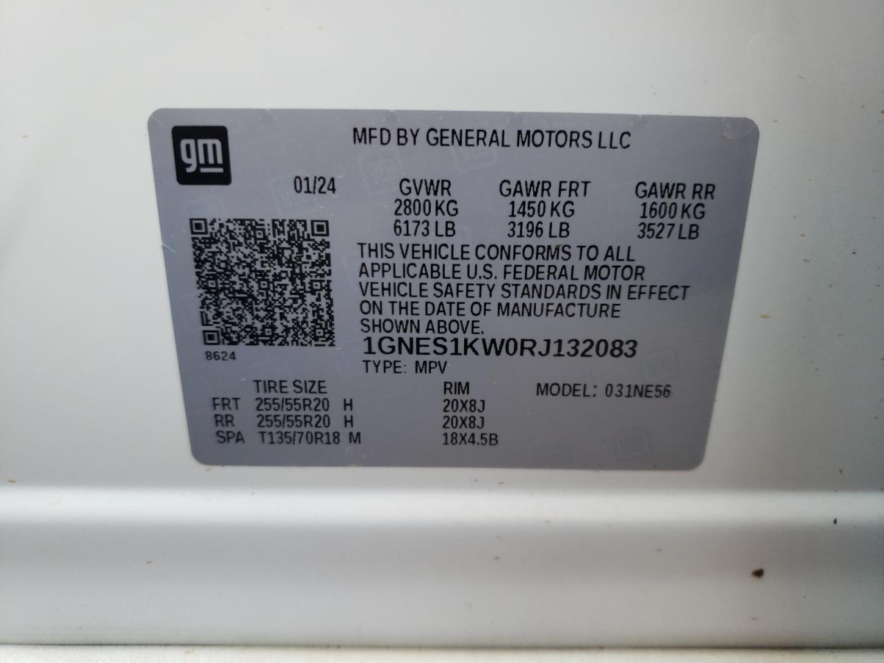 1GNES1KW0RJ132083 2024 Chevrolet Traverse Limited High Country