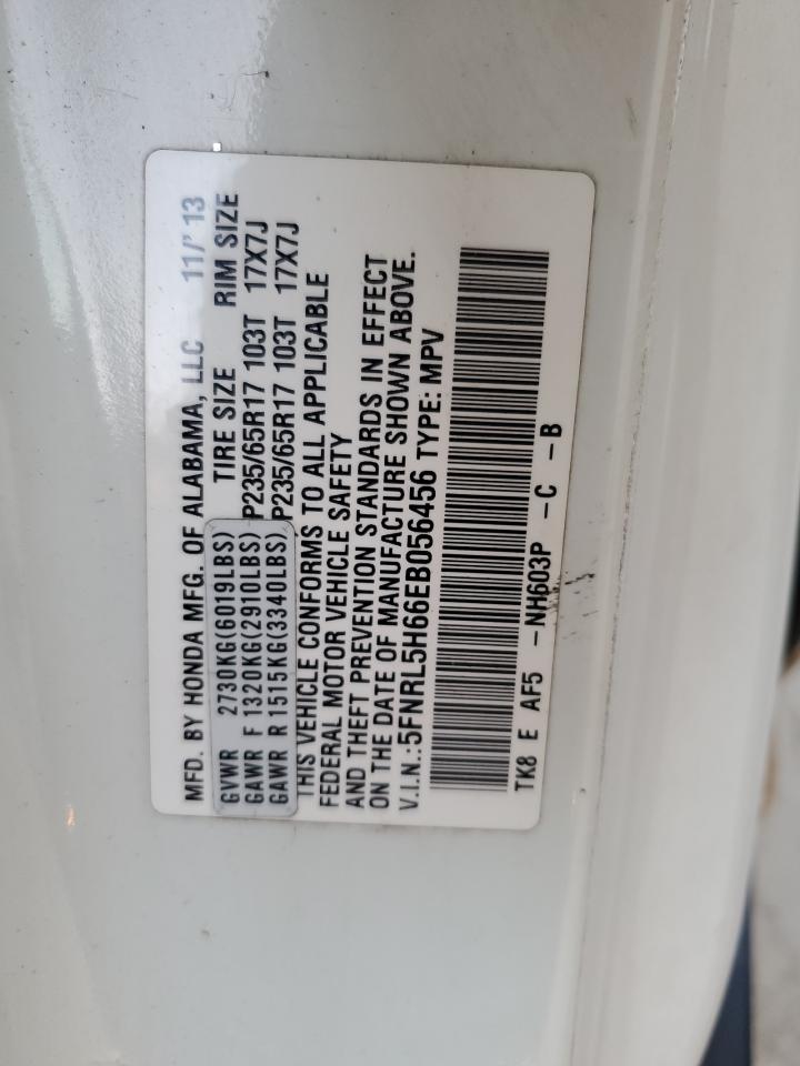 5FNRL5H66EB056456 2014 Honda Odyssey Exl