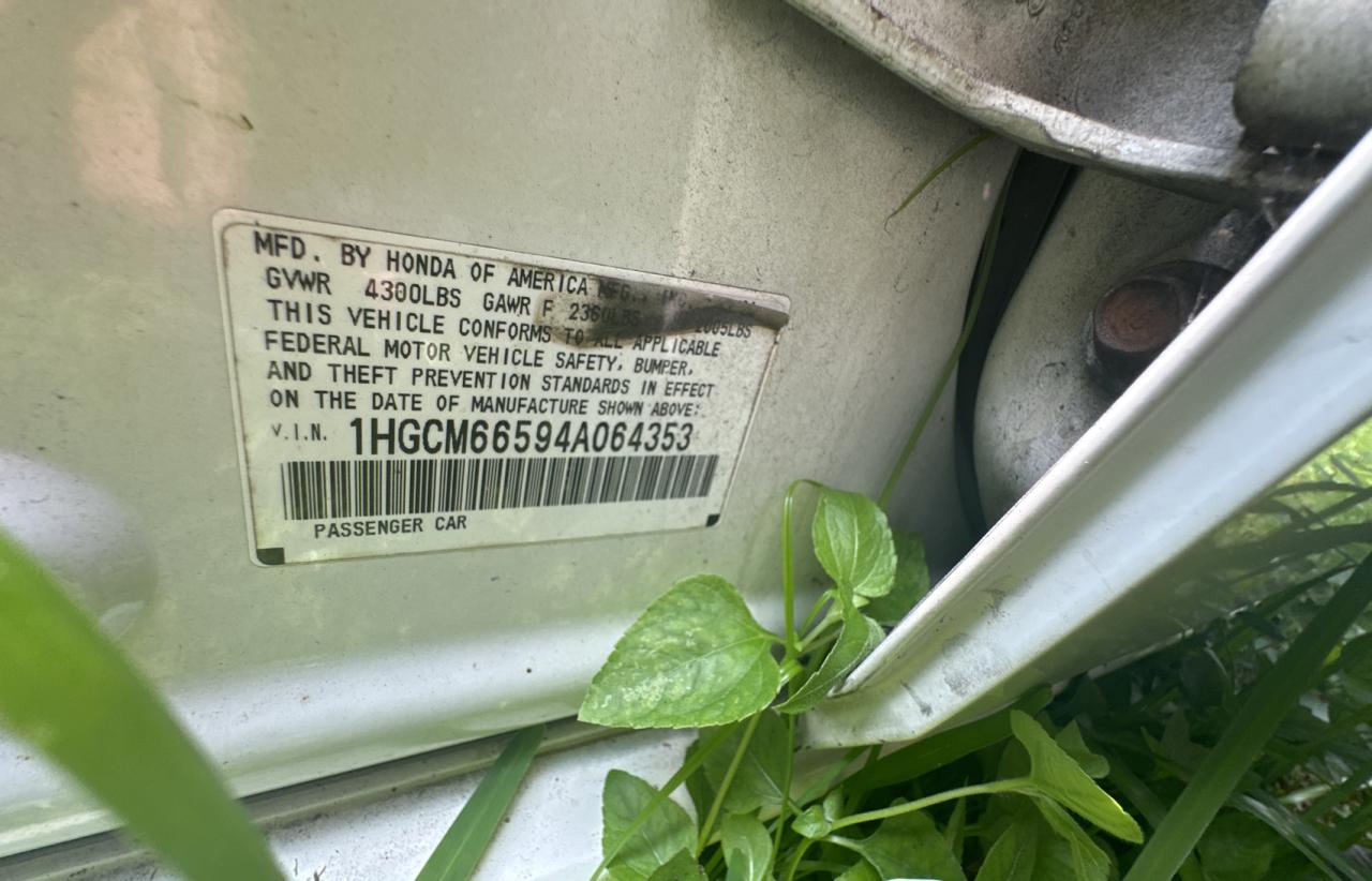 2004 Honda Accord Ex VIN: 1HGCM66594A064353 Lot: 67888784