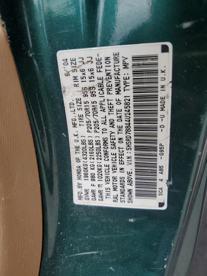 2004 Honda Cr-V Ex VIN: SHSRD78844U245821 Lot: 68804234