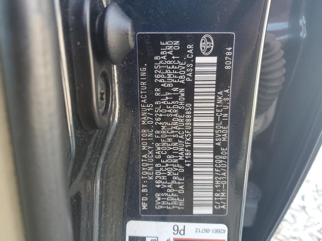 4T1BF1FK5FU988850 2015 Toyota Camry Le