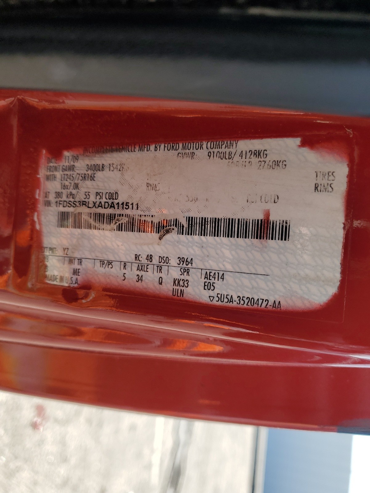 1FDSS3BLXADA11511 2010 Ford Econoline E350 Super Duty Wagon