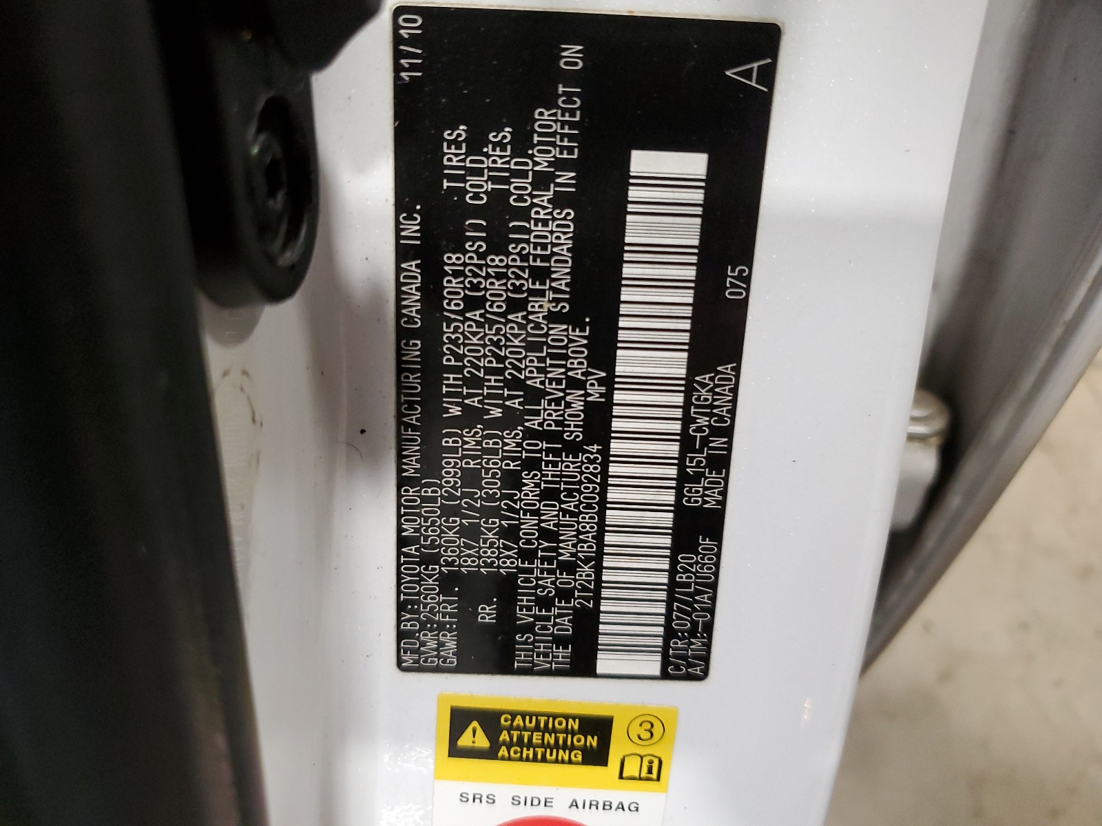 2T2BK1BA8BC092834 2011 Lexus Rx 350