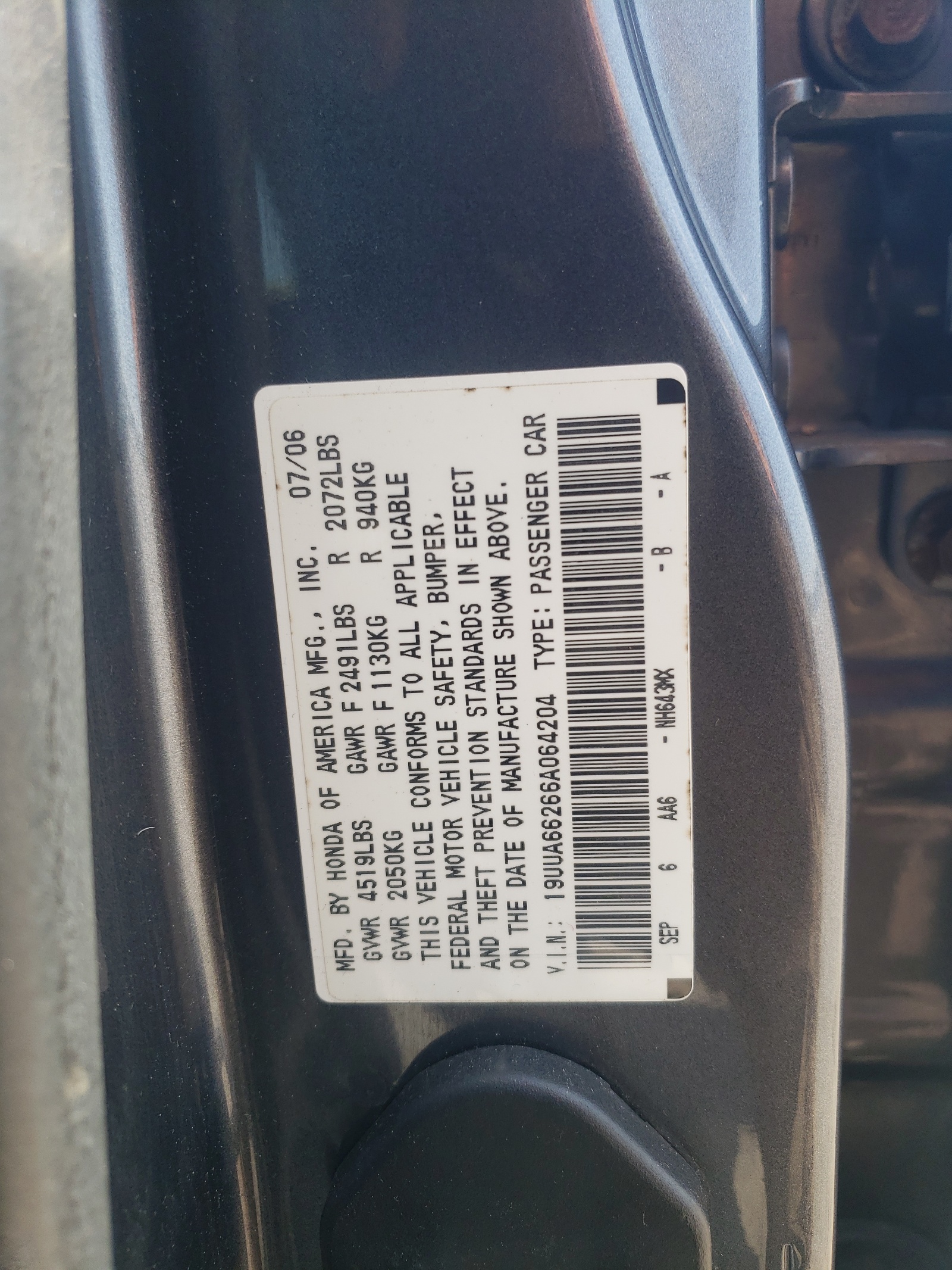 19UUA66266A064204 2006 Acura 3.2Tl