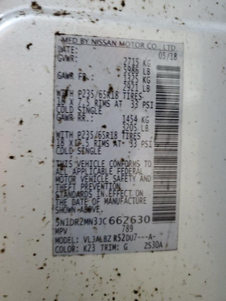 5N1DR2MN3JC662630 2018 Nissan Pathfinder S